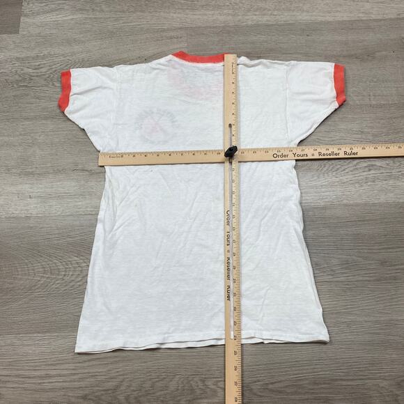 Vintage 60s 70s Mayo Spruce Sawyer Canoes Ringer T Shirt Men's M - Picture 4 of 11